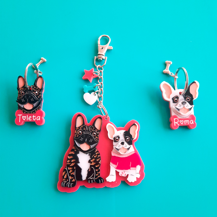 Set Dos placas + Llavero de dos cuerpos completos